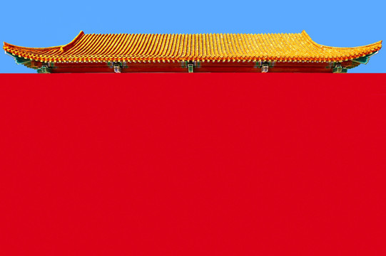 红色古建筑围墙