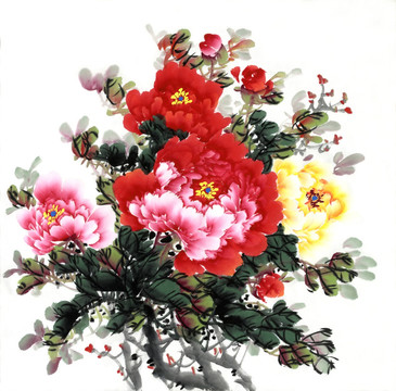 寫意牡丹