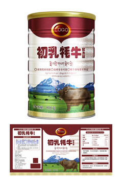 初乳牦牛配方粉包裝展開圖