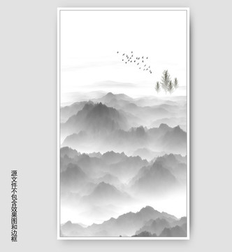 抽象意境水墨玄關(guān)畫