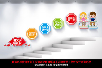幼兒園樓梯文化墻