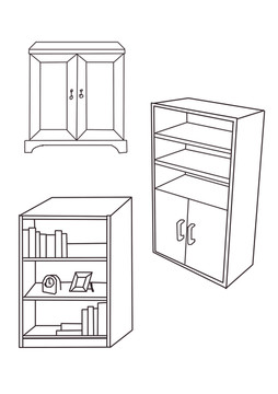 手绘柜子线稿