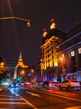 上海外滩老建筑夜景