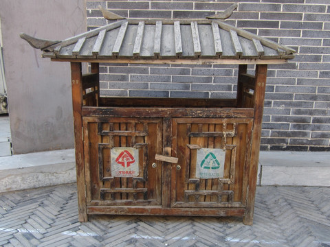 中式仿古建垃圾桶
