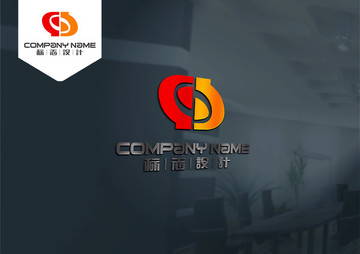 CS字母LOGO创意几何原创标