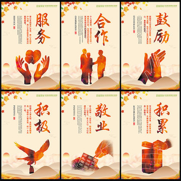 合作積極服務(wù)鼓勵積累敬業(yè)文化墻