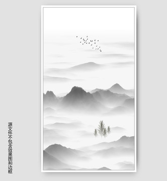 抽象意境水墨山水画