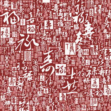 福祿壽喜書法文字底紋