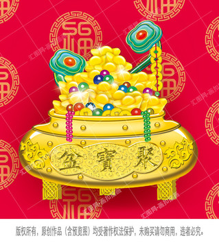 聚寶盆春節(jié)素材PSD