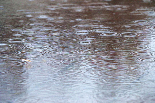 雨滴水波