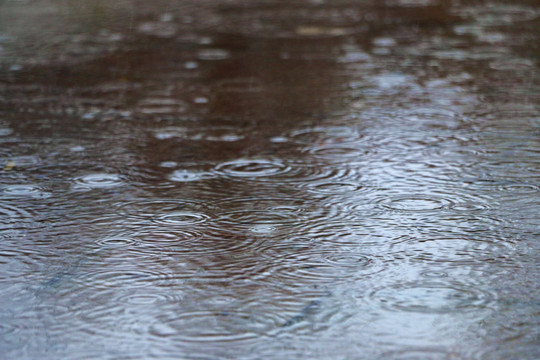 雨滴水波