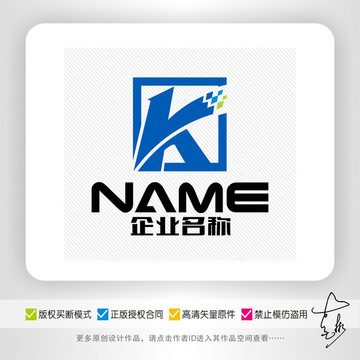 K字母IT数码科技电子logo