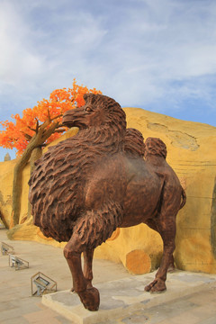 骆驼石雕像