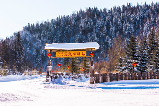 东北乡村雪景