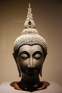 泰国曼谷国家博物馆佛教造像佛头
