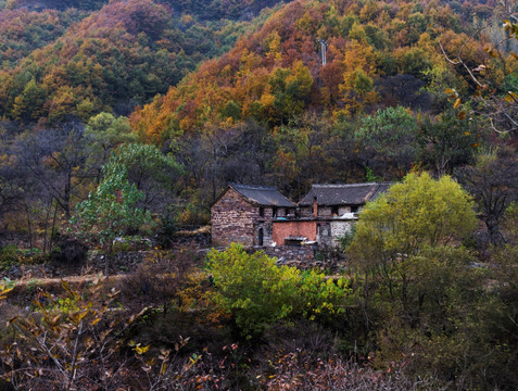 太行山山村秋色