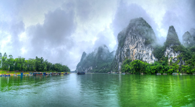 桂林阳朔小漓江风光全景