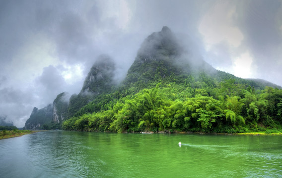 桂林小漓江风光全景