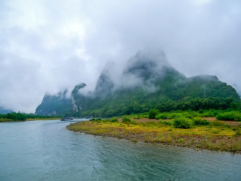 桂林阳朔小漓江段风光