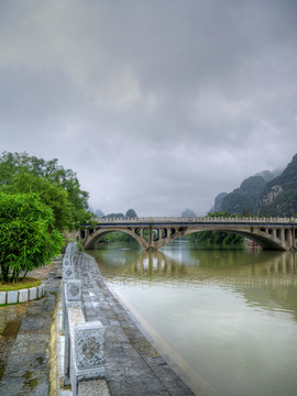 桂林阳朔遇龙河石拱桥