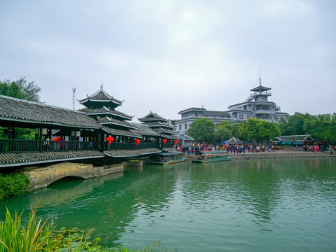 桂林世外桃源景区风雨桥