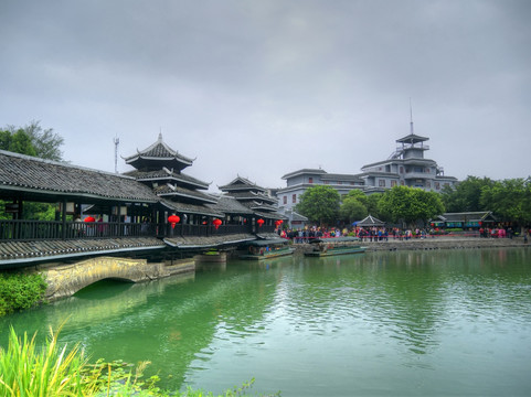 桂林世外桃源景区风雨桥