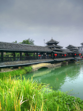 桂林世外桃源景区风雨桥