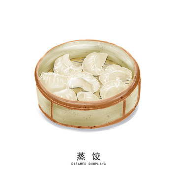 蒸餃?zhǔn)掷L素材