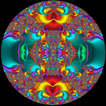 圆形抽象立体花纹图案