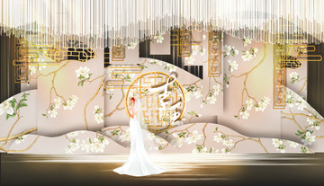 中式中國(guó)風(fēng)婚禮舞臺(tái)設(shè)計(jì)