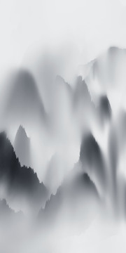 山水煙霧裝飾畫