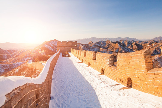 冬天金山岭长城雪景