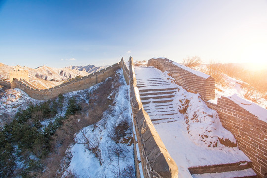 冬天金山岭长城雪景