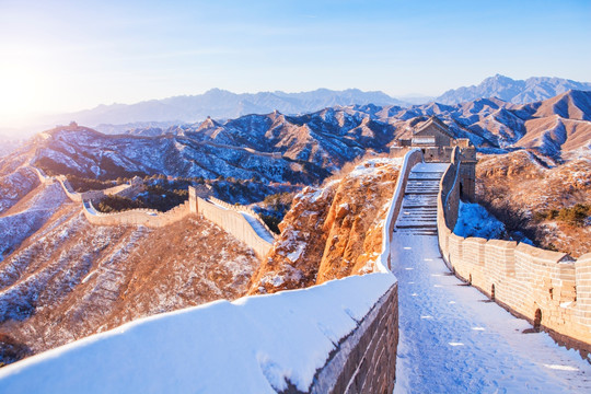 冬天金山岭长城雪景