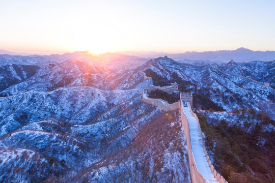 金山岭长城冬雪