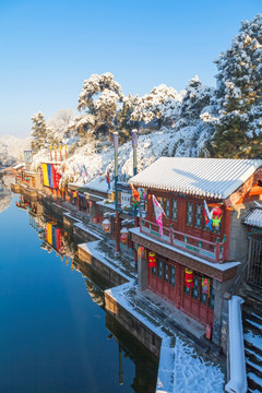 冬季颐和园苏州街雪景