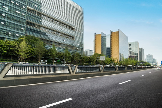 成都公路和现代城市建筑