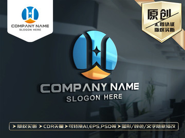 H字母标志LOGO设计