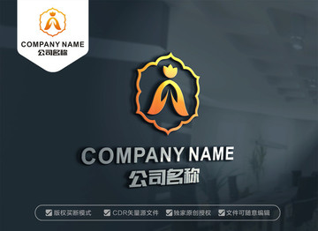 瑜伽標(biāo)志蓮花禪意標(biāo)志佛標(biāo)志
