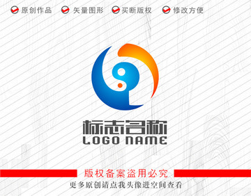 JG字母GJ標(biāo)志太極logo
