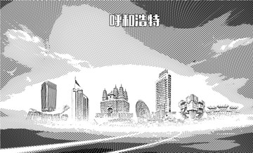 呼和浩特地標(biāo)矢量圖
