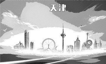 天津地標(biāo)矢量圖