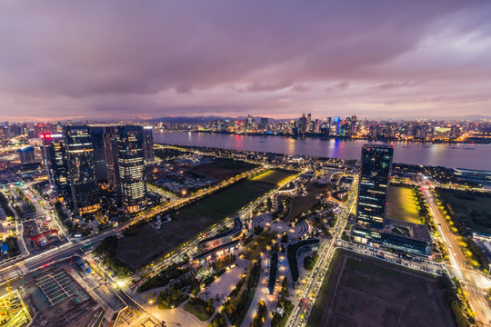 杭州钱江新城钱江世纪城夜景