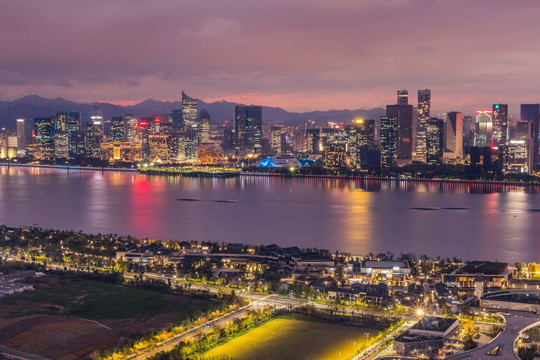 杭州钱江新城钱江世纪城夜景