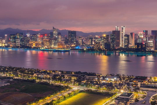 杭州钱江新城钱江世纪城夜景