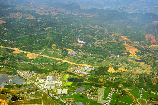 航拍四川彭山成乐高速沿线地区