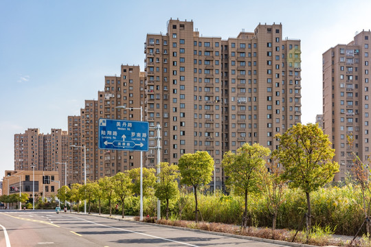 城市住宅街道高楼