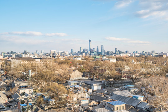 钟鼓楼远眺北京城市风光