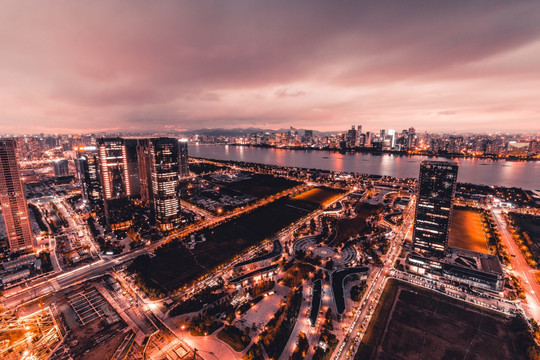 杭州钱江新城钱江世纪城夜景