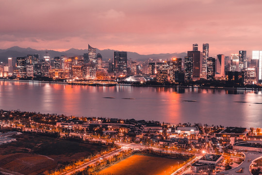 杭州钱江新城钱江世纪城夜景